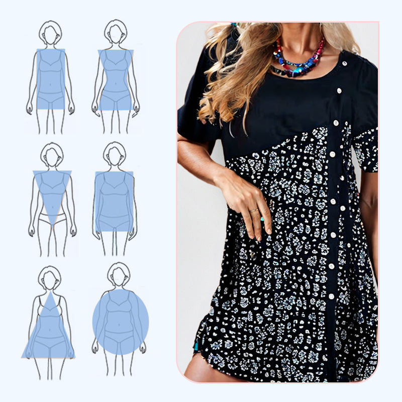 🔥👗Női patchwork vintage nyomtatott pamut ruha