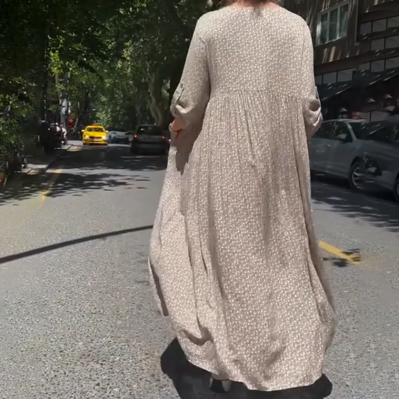 🔥👗Kerek nyakú nyomtatott női alkalmi ruhák