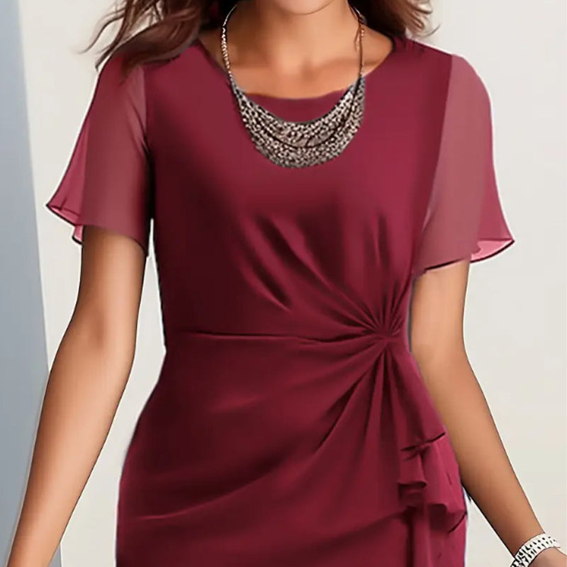 🔥👗Elegáns divat egyszínű ruha