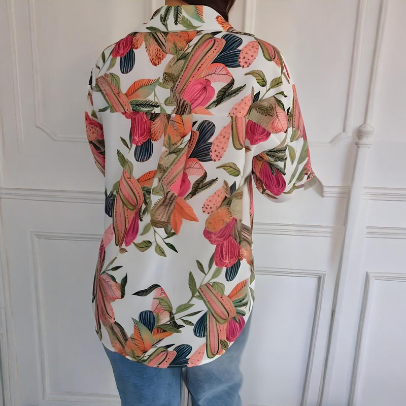 🔥👚Elegáns Növénymintás Gombos Ing