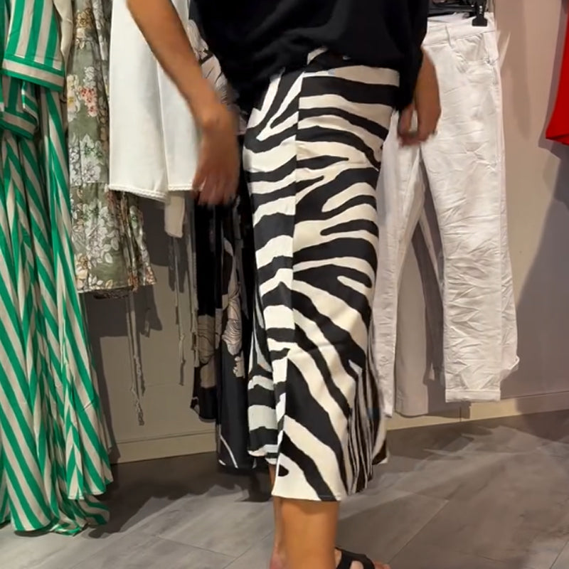 🔥👗Női csomózott blúz és midi szoknya lezser szett
