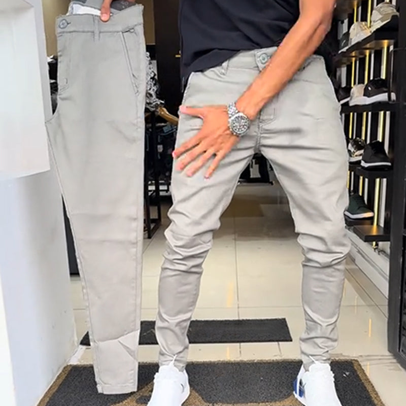 🔥👖Férfi karcsúsított, lezser, egyszínű nadrág