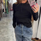 🔥👚slim-fit gomb hosszú ujjú felső
