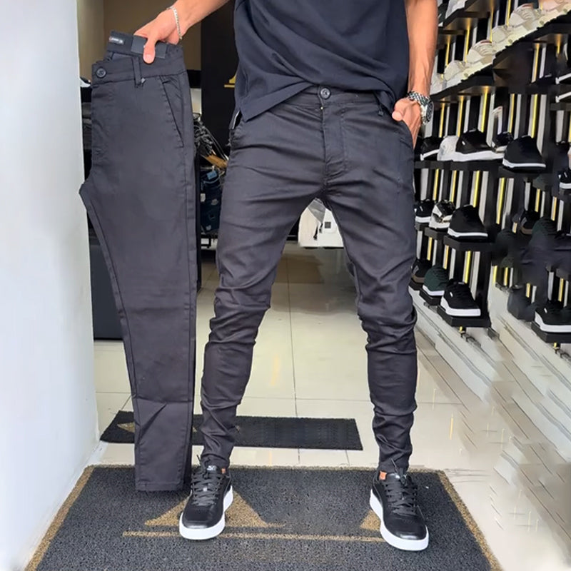 🔥👖Férfi karcsúsított, lezser, egyszínű nadrág
