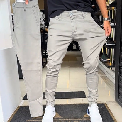 🔥👖Férfi karcsúsított, lezser, egyszínű nadrág