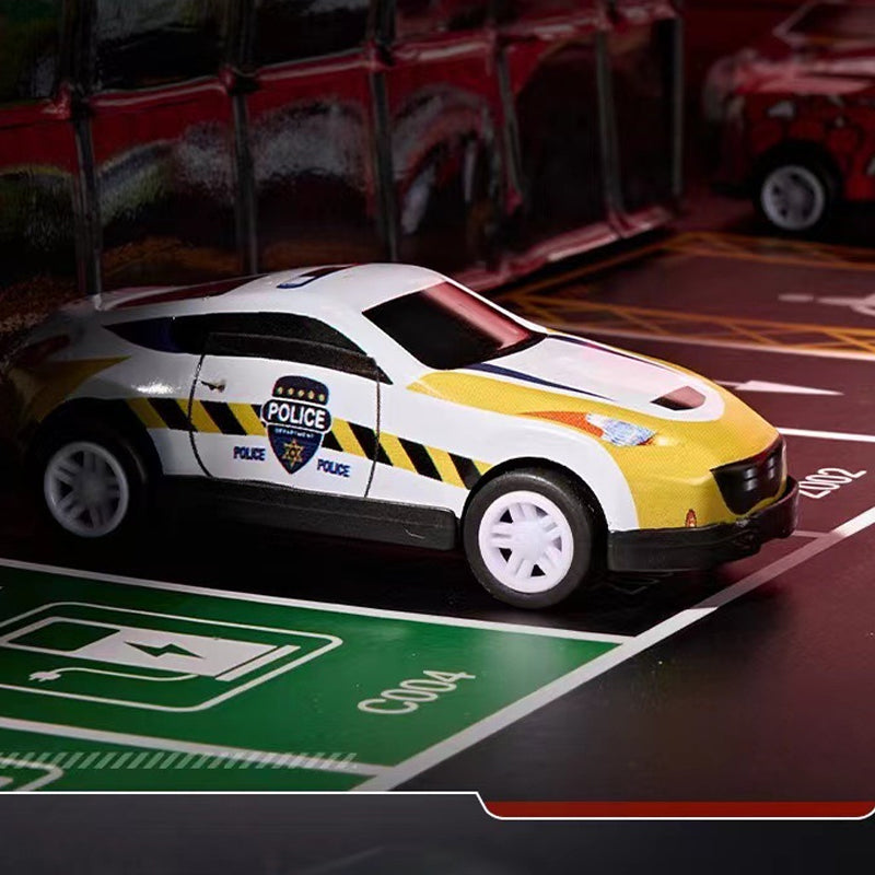 🔥🚗48 Mini hátrahúzható autó beépített garázskészlettel