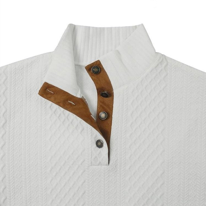 🔥👚Férfi Lezser Hosszú Ujjú Pulóver Könyökfoltokkal