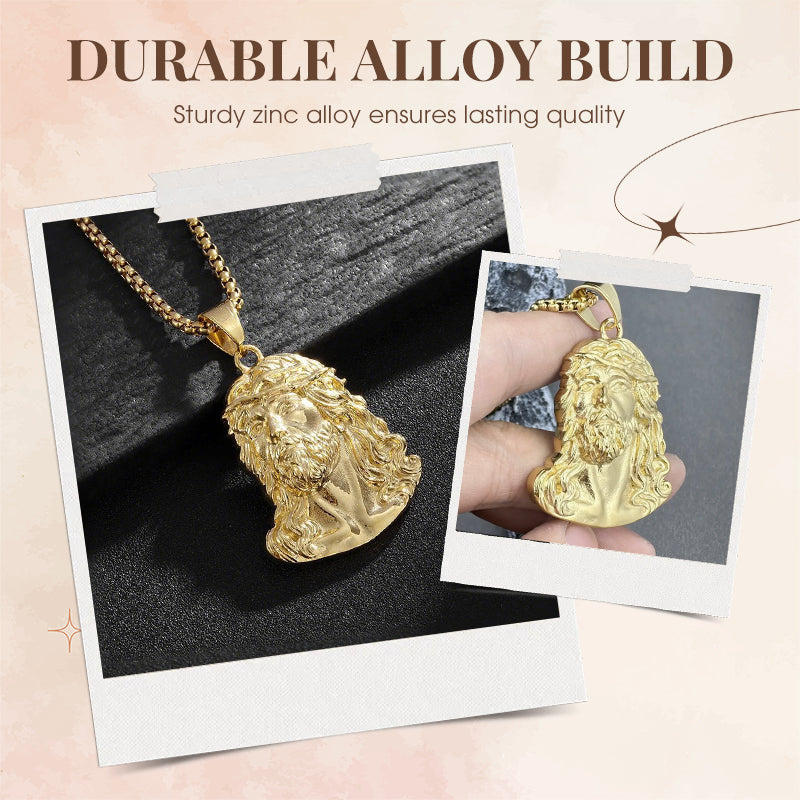 🔥👼Nyaklánc Jézus képét ábrázoló medállal