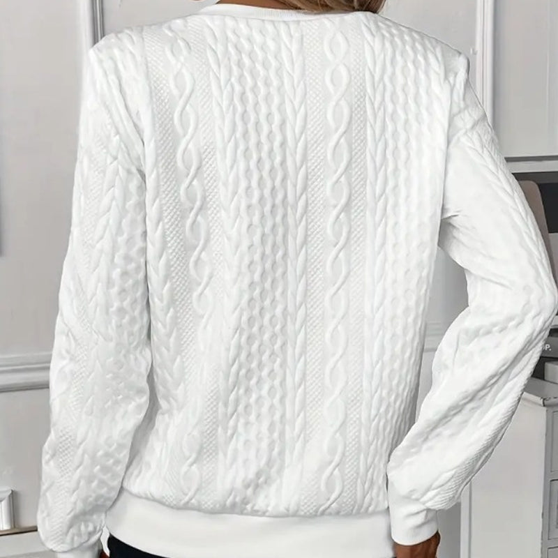 🔥👚Női lezser, félig cipzáras, jacquard mintás pulóver