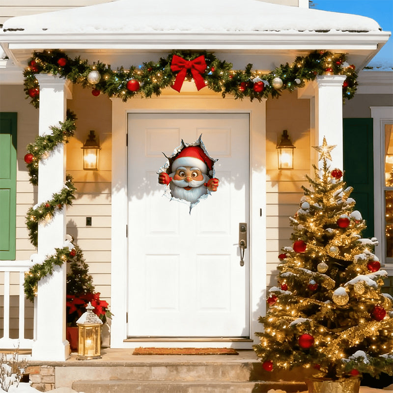 🔥Varázslatos ünnepi hangulat🎁Mikulás áttöri a falat kreatív 3D falmatrica