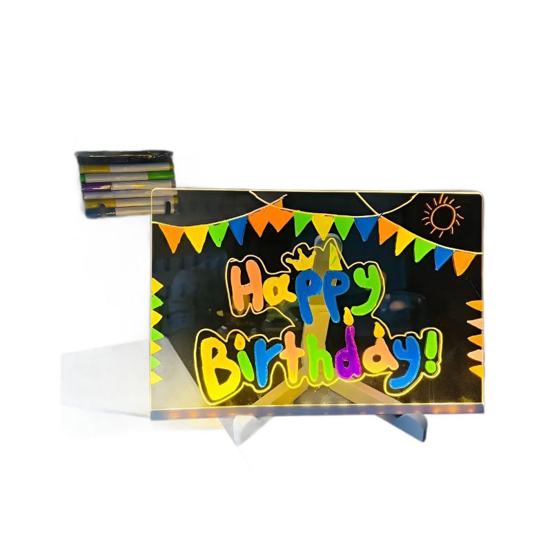 🔥🎁Letörölhető, világító akril rajztábla állvánnyal